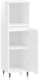 vidaXL Ντουλάπι Μπάνιου Γυαλιστερό Λευκό 30x30x100 εκ. Επεξεργ. Ξύλο
