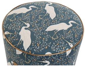 Υποπόδια DKD Home Decor Μπλε Λευκό Πράσινο Ξύλο Βελούδο Πουλί Ανατολικó 35 x 35 x 35 cm (x2)