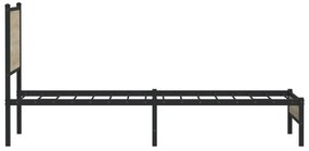 vidaXL Σκελετός Κρεβ. Χωρίς Στρώμα Sonoma Δρυς 100x200 εκ. Μεταλλικό
