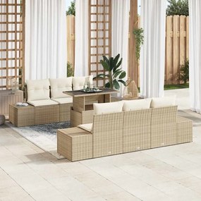vidaXL Σετ Καναπέ Κήπου 7 pcs μπεζ και κρεμ 100 x 55 x 73 εκ.