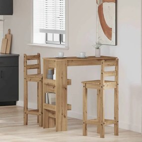 vidaXL Τραπέζι Μπαρ Τοίχου Δρυς τεχνίτης 102x45x103,5 εκ Επεξεργ. Ξύλο