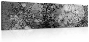 Εικόνα μιας λουλουδάτης μάνταλας σε μαύρο & άσπρο - 120x40