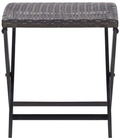 vidaXL Σκαμπό Πτυσσόμενο Καφέ από Συνθετικό Ρατάν