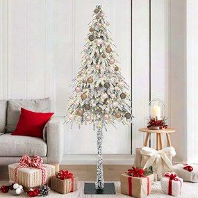 vidaXL Χριστουγεννιάτικο Δέντρο με 300 LED Λευκό 180 cm ΠΕ και Ατσάλι