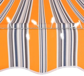 vidaXL Τέντα Συρόμενη Χειροκίνητη με LED Κίτρινη / Μπλε 350 εκ.