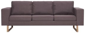 vidaXL Καναπές Τριθέσιος Χρώμα Taupe Υφασμάτινος