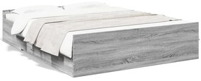vidaXL Πλαίσιο Κρεβατιού με Συρτάρια Γκρι Sonoma 150x200εκ. Επεξ. Ξύλο