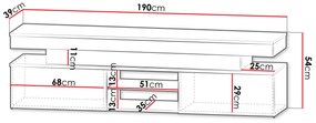 Έπιπλο τηλεόρασης Glossa 2D 190 με LED-Mauro gualistero