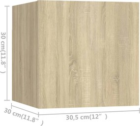 vidaXL Έπιπλα Τηλεόρασης Σετ 7 Τεμαχίων Sonoma Δρυς από Επεξ. Ξύλο