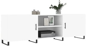 vidaXL Έπιπλο Τηλεόρασης Γυαλ. Λευκό150x30x50εκ.Επεξεργασμένο Ξύλο