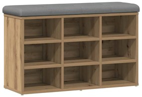 vidaXL Πάγκος παπουτσιών  Artisan Oak 82x32x50 cm Κατασκευασμένο ξύλο