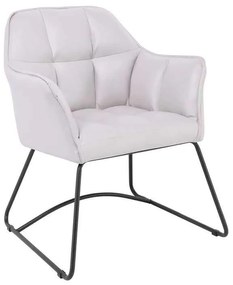 POLLY Πολυθρόνα Μέταλλο Βαφή Μαύρο, Ύφασμα Suede Γκρι 64x65x80cm