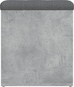 vidaXL Παγκάκι Αποθήκευσης Γκρι Σκυροδεμ. 42x42x45 εκ. Επεξεργ. Ξύλο
