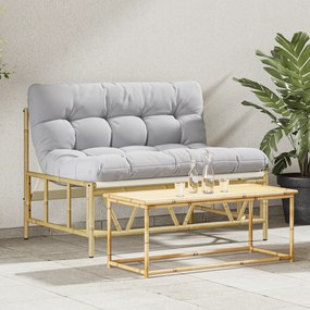 vidaXL Κήπος Καρέκλα με Μαξιλάρι Γκρι 110 x 80 x 71 cm Ατσάλι