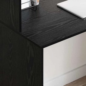 vidaXL Γραφείο Μαύρη Οξυά 102 x 50 x 124 cm Επεξεργασμένο Ξύλο