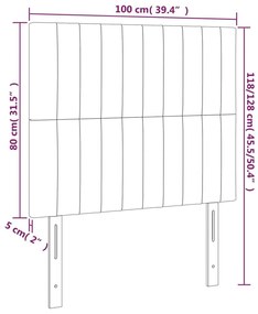 Κεφαλάρι Κρεβατιού LED Μαύρο 100x5x118/128 εκ. Βελούδινο - Μαύρο