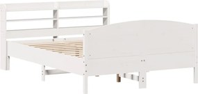 vidaXL Σκελετός Κρεβ. Χωρίς Στρώμα Λευκό 150x200 εκ Μασίφ Πεύκο