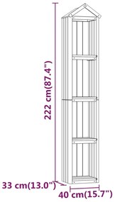 Αποθήκη Εργαλείων Κήπου 40x33x222 εκ. Εμποτισμένο Ξύλο Πεύκου  - Καφέ