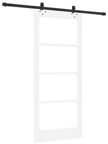 vidaXL Συρόμενη Πόρτα Λευκό 86 x 198.5 cm Ξύλο και μέταλλο