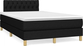 vidaXL Κρεβάτι Boxspring με Στρώμα Μαύρο 120x200 εκ. Υφασμάτινο