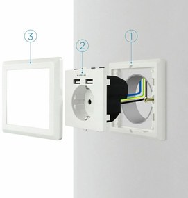 Πρίζα Τοίχου με 2 Θύρες USB TooQ 10.35.0010 5V/2.4A Λευκό 2,4 A