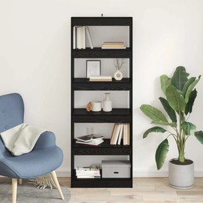 vidaXL Βιβλιοθήκη Μαύρη δρυς 60 x 30 x 166 εκ Επεξεργασμένο ξύλο