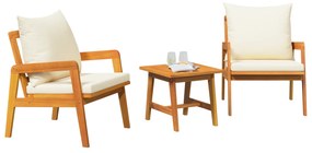 vidaXL Σετ Bistro 3 Τεμ. με Μαξιλάρια Από Μασίφ Ξύλο Ακακίας