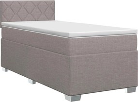vidaXL Κρεβάτι box spring με στρώμα Taupe 80 x 200 cm Ύφασμα