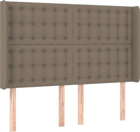 vidaXL Κρεβάτι Boxspring με Στρώμα Taupe 140x200 εκ. Υφασμάτινο