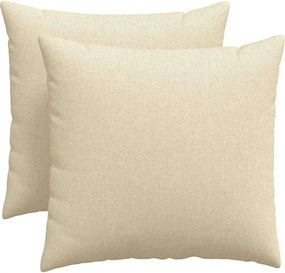 vidaXL Μαξιλάρι Καναπέ 2 pcs Κρεμ 50 x 50 cm ύφασμα