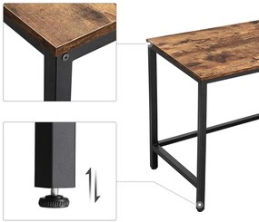 Γωνιακό τραπέζι γραφείου Burbank 120, Γωνιακός, 76x138x138cm, 26 kg, Μαύρο, Καφέ | Epipla1.gr