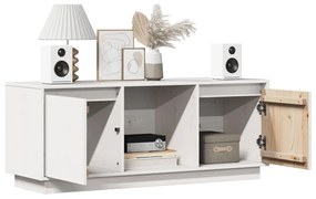 vidaXL Έπιπλο Τηλεόρασης Λευκό 110,5x35x44 εκ. από Μασίφ Ξύλο Πεύκου