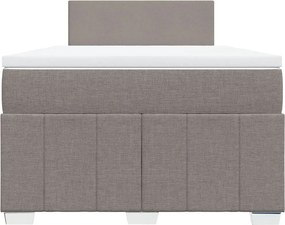 vidaXL Κρεβάτι Boxspring με Στρώμα Taupe 120x190 εκ. Υφασμάτινο