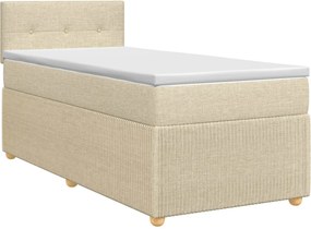 vidaXL Κρεβάτι box spring με στρώμα Κρεμ 80 x 200 cm Ύφασμα