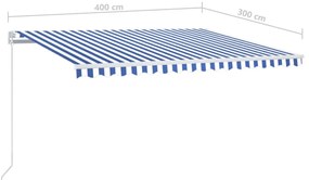 ΤΕΝΤΑ ΣΥΡΟΜΕΝΗ ΧΕΙΡΟΚΙΝΗΤΗ ΜΕ LED ΜΠΛΕ / ΛΕΥΚΟ 400 X 300 ΕΚ. 3068901