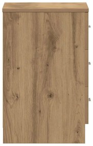 Κομοδίνα 2 τεμ. τεχνίτης Δρυς 38x35x55 εκ. από Επεξεργ Ξύλο - Καφέ