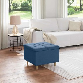 vidaXL Οθωμανό με Αποθηκευτικό Χώρο Μπλε 60 x 60 x 45 cm ύφασμα