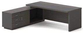 VIP Γραφείο Αριστερή Γωνία, Απόχρωση Grey Walnut