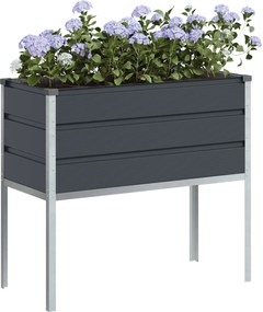 vidaXL Γλάστρα Ανθρακί 100 x 45 x 90 εκ. Επικαλυμμένος Χάλυβας