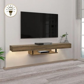 Megapap Έπιπλο Τηλεόρασης Επιτοίχιο Albares Με Led Καρυδί 150x29,6x22εκ.