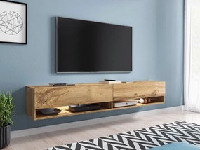 Τραπέζι Tv Sarasota 119, Wotan δρυς, Ο αριθμός των θυρών: 2, 180x30x33cm, 31 kg | Epipla1.gr