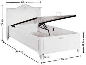 Παιδικό κρεβάτι  με αποθηκευτικό χώρο ROMANTIC RO-1709 100x200εκ. Cilek