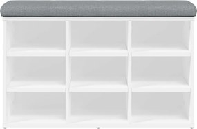 vidaXL Παγκάκι Παπουτσιών Λευκό 82 x 32 x 50 εκ. από Τεχνητό Ξύλο