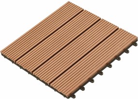 vidaXL Πλάκα Κατασκευής 11 pcs Καφέ 30 x 30 cm WPC
