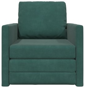 vidaXL Καναπές-Κρεβάτι 2 σε 1 Σκούρο Πράσινο 74x77x81 εκ Βελούδο