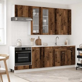 vidaXL Μονάδα κουζίνας LYON 8 pcs Παλαιωμένο ξύλο Επεξεργασμένο Ξύλο