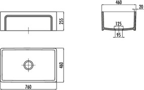Creavit Esse ES076 White Glossy 76x46 – Νεροχύτης Πορσελάνης