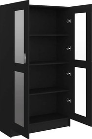 vidaXL Βιτρίνα Μαύρη 82,5 x 30,5 x 150 εκ. Επεξ. Ξύλο