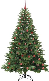 vidaXL Τεχνητό Χριστουγεννιάτικο Δέντρο Πράσινο 210 cm ΠΕ και PVC