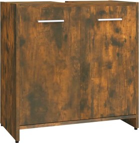 vidaXL Ντουλάπι Μπάνιου Καπνιστή Δρυς 60x33x60 εκ. Επεξεργασμένο Ξύλο